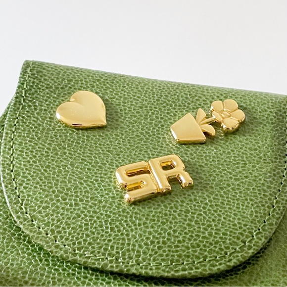 Sonia Rykiel green leather vintage rare snap pouch - Picture 3 of 11